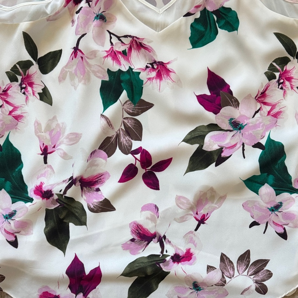 1. State Floral Camisole in Pink and Green - Picture 3 of 3